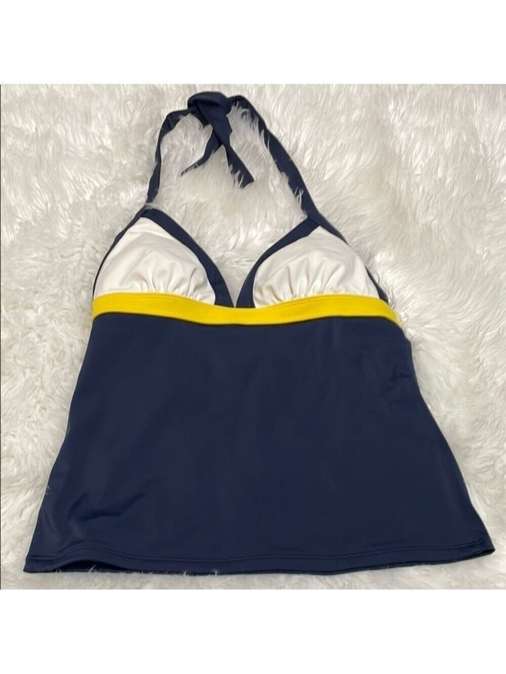 Boden Navy and White Tankini Swim Top Sz 8